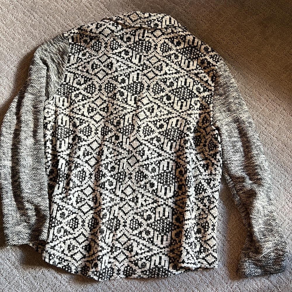 Style & Co Macys XL Jacket Black Cream Geometric pattern Comfy! - Picture 5 of 5